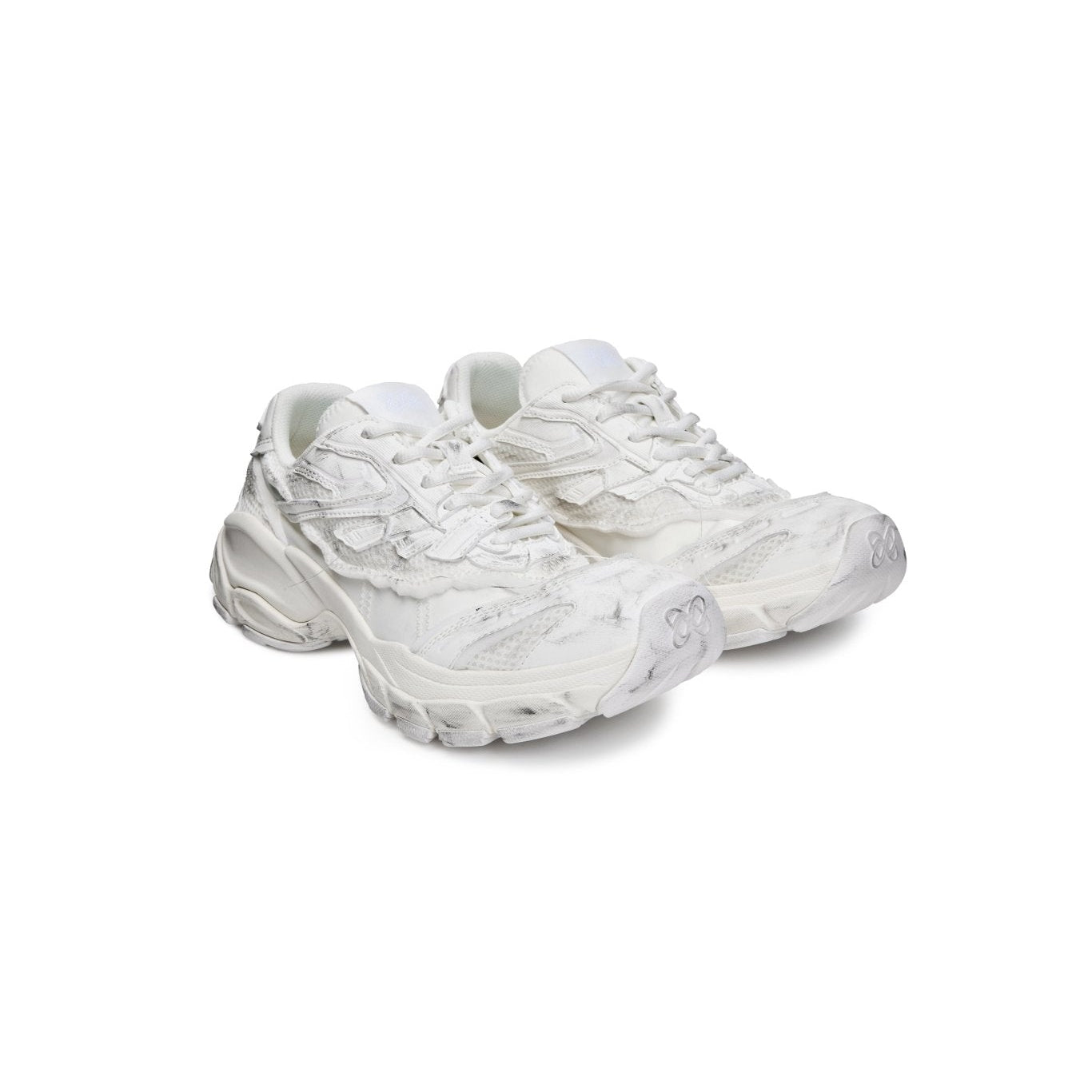 Ann Andelman White Split Distressed Sneakers