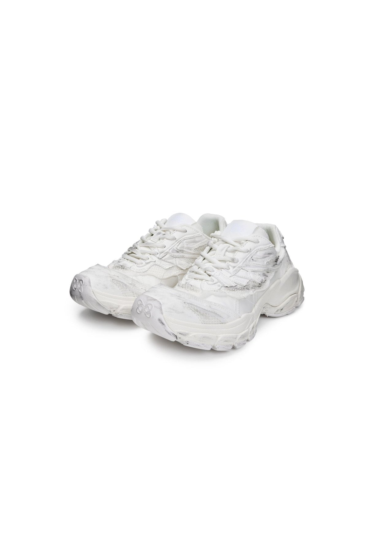 Ann Andelman White Split Distressed Sneakers