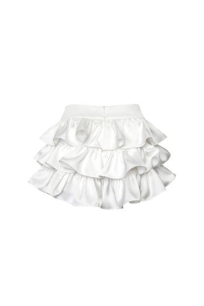Ann Andelman White Tiered Skirt