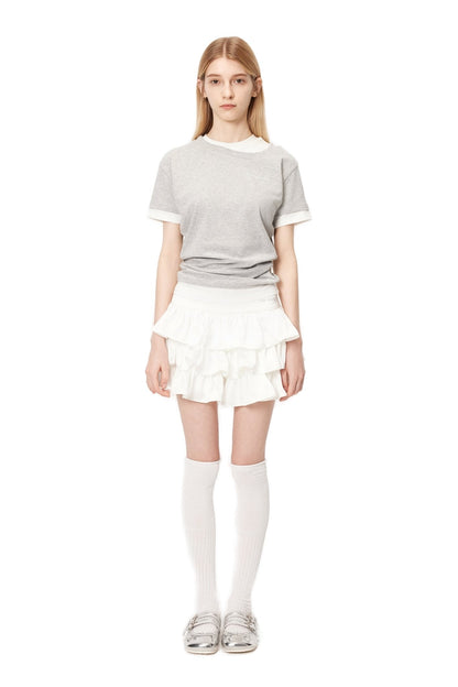 Ann Andelman White Tiered Skirt