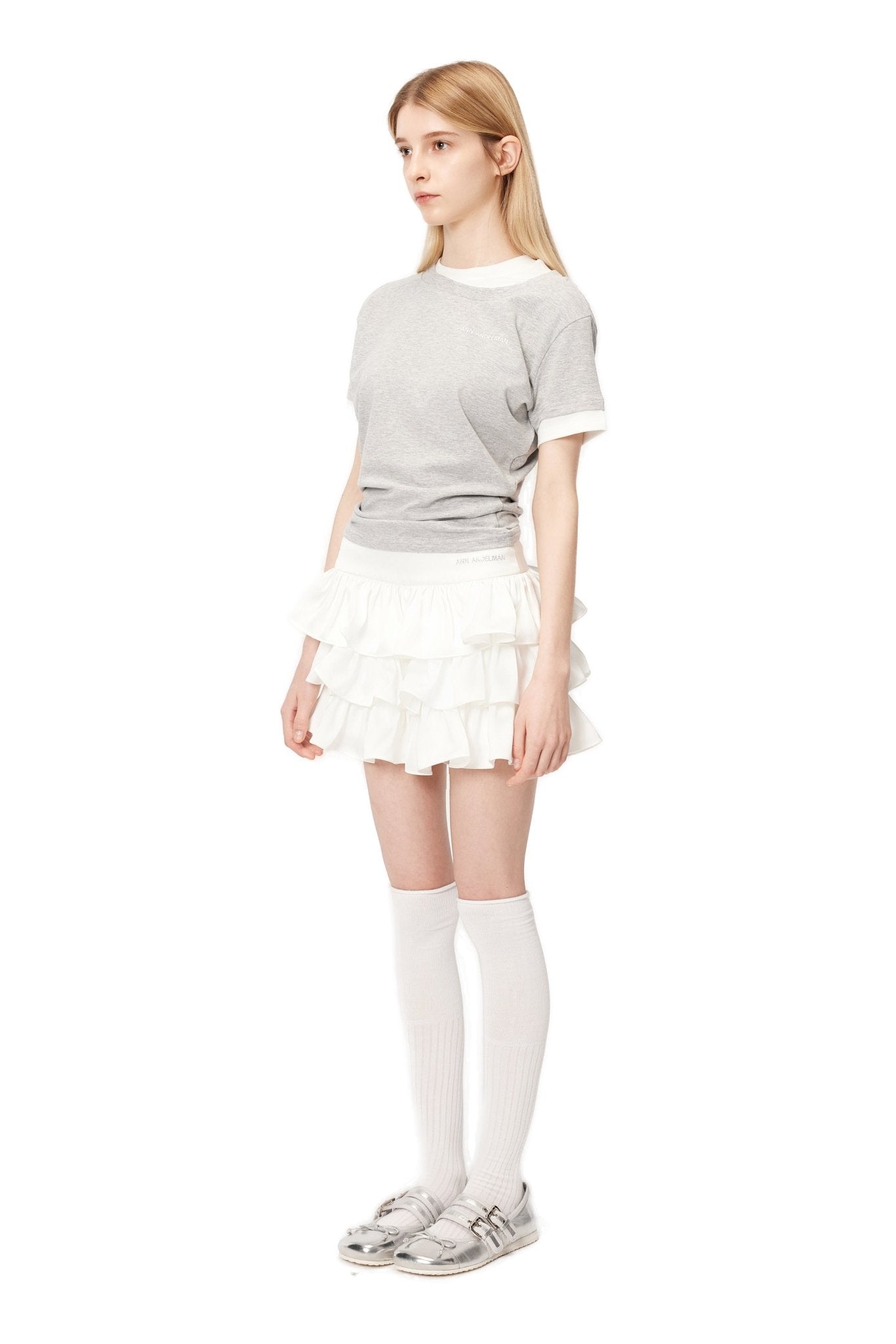 Ann Andelman White Tiered Skirt