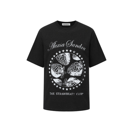 Alexia Sandra Strawberry Club Printed Polka Dots T-Shirt Black