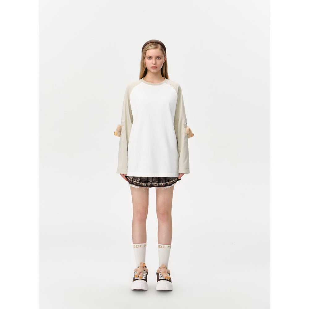 13DE MARZO Elbow Bear Sweatshirt Beige