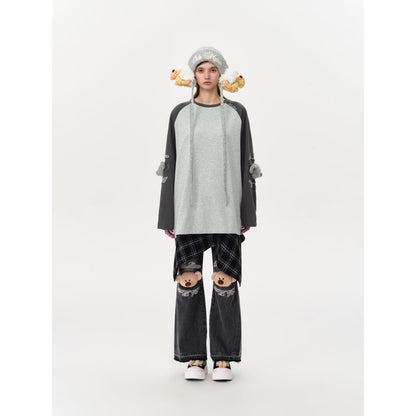 13DE MARZO Elbow Bear Sweatshirt Gray