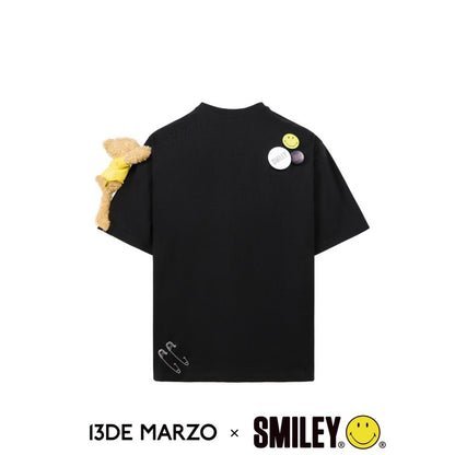 13De Marzo x Smiley Broken Pin Graffiti T-shirt Black