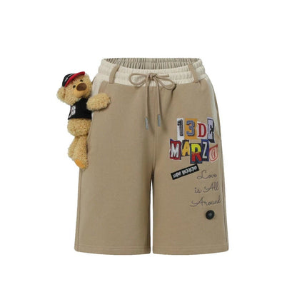 13DE MARZO Clipping Logo Bear Shorts Cobblestone