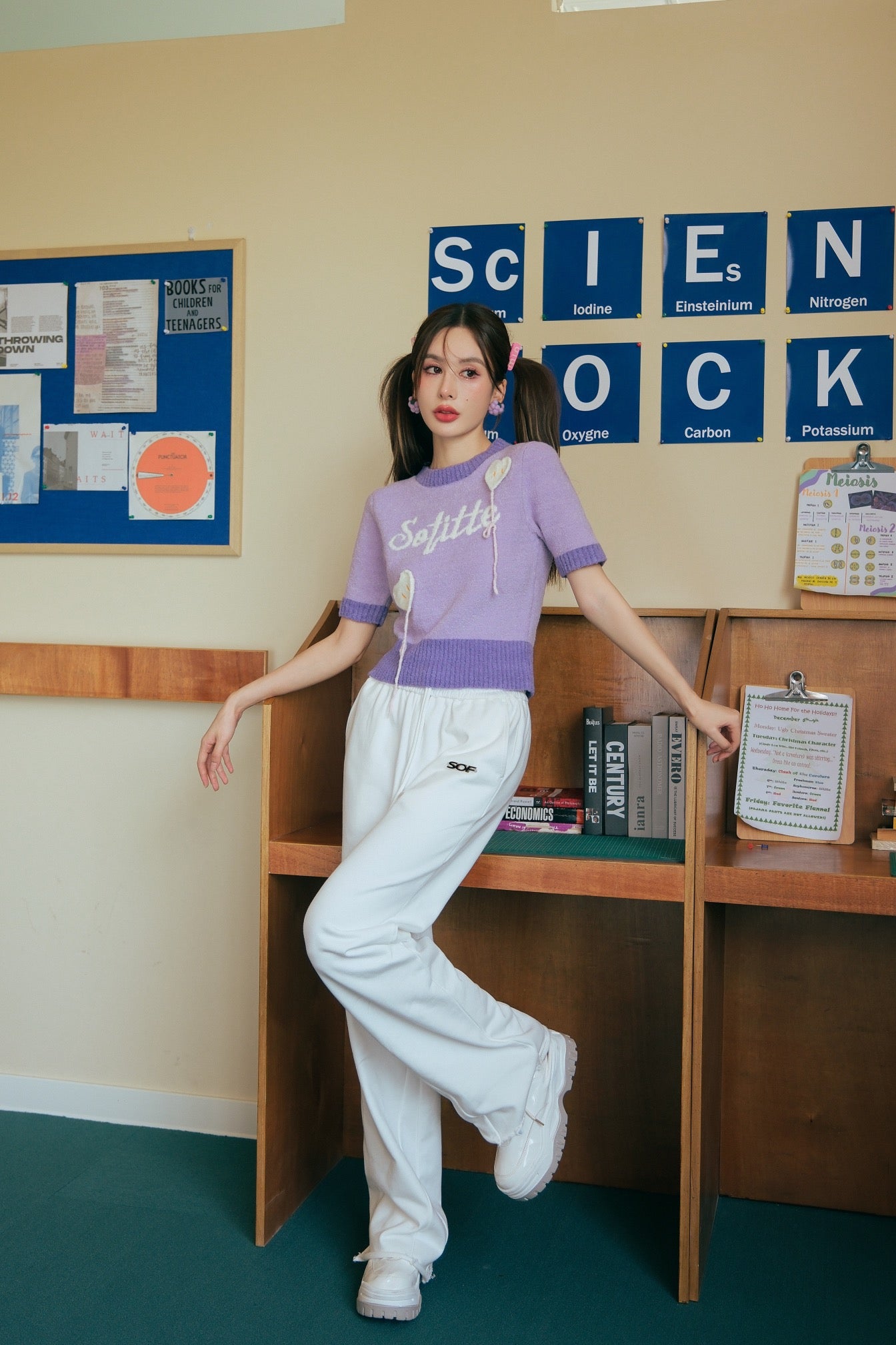 Sofitte Logo Knit Top Purple - Fixxshop