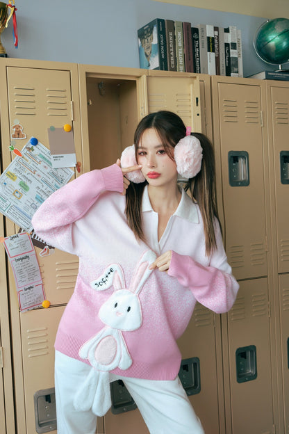 Sofitte Gradient Bunny Polo  Sweater - Fixxshop