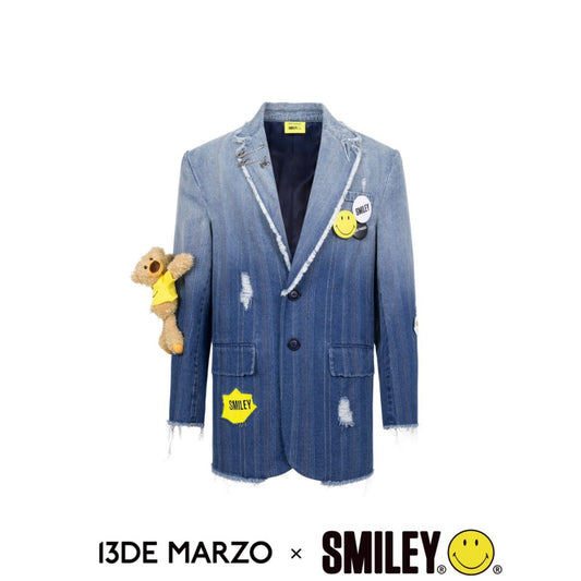 13De Marzo x Smiley Washed Gradient Broken Suit Coronet Blue
