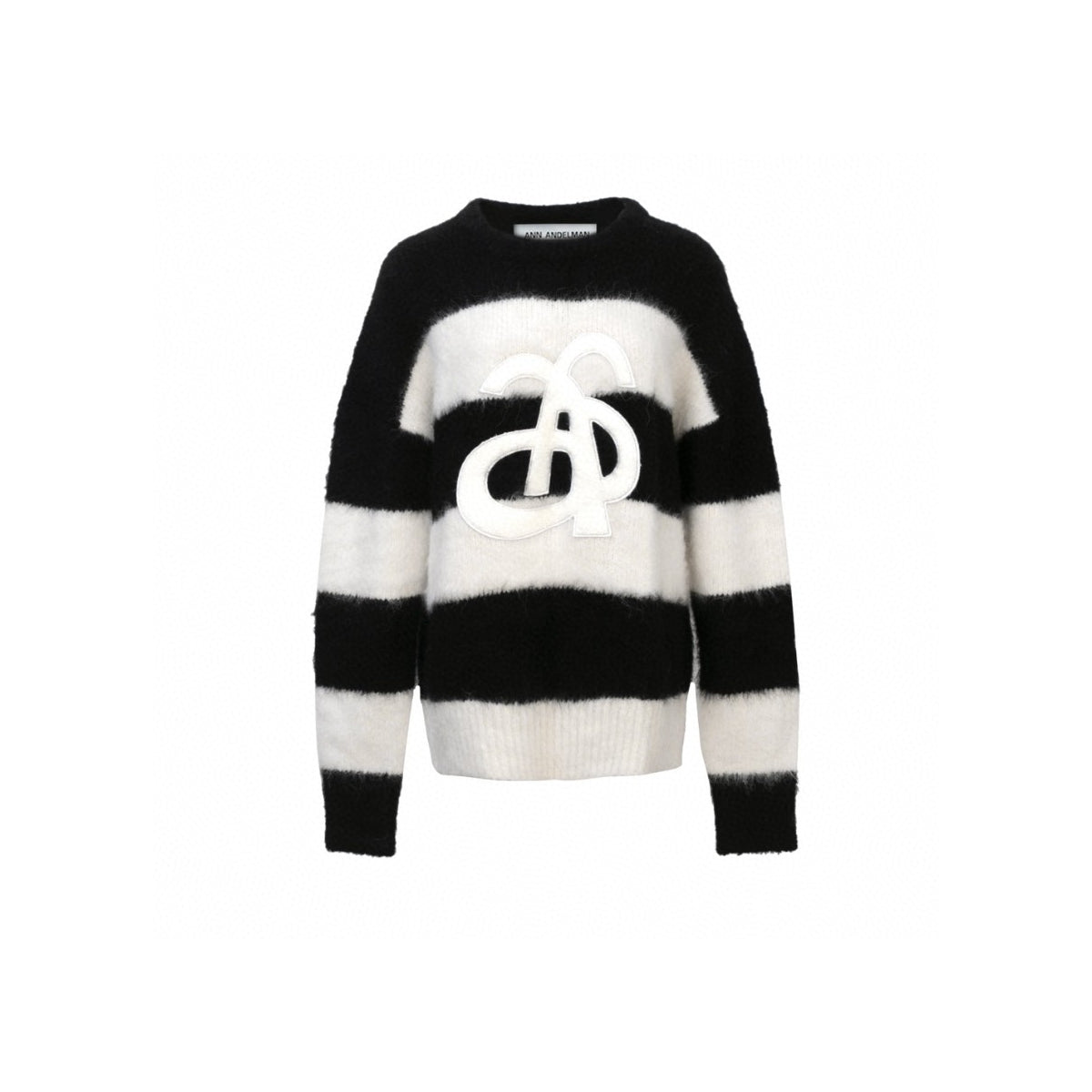 Ann Andelman Striped Logo Knit Sweater - Fixxshop