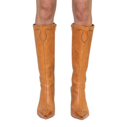 SMFK Compass Vintage Cowhide High-Boots Wheat