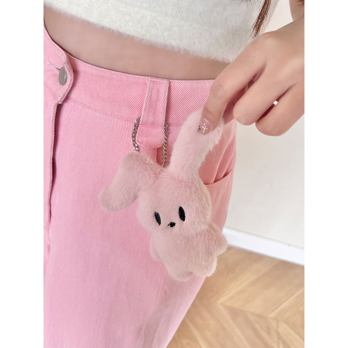 Sofitte Plush Rabbit Cargo Pants Pink