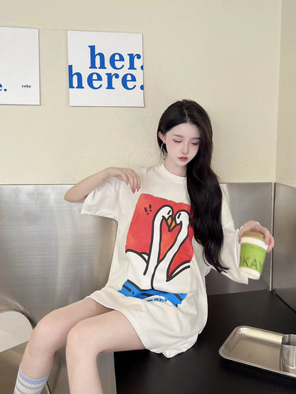 Sofitte "Need to Love" Swan Cartoon Tee - Fixxshop