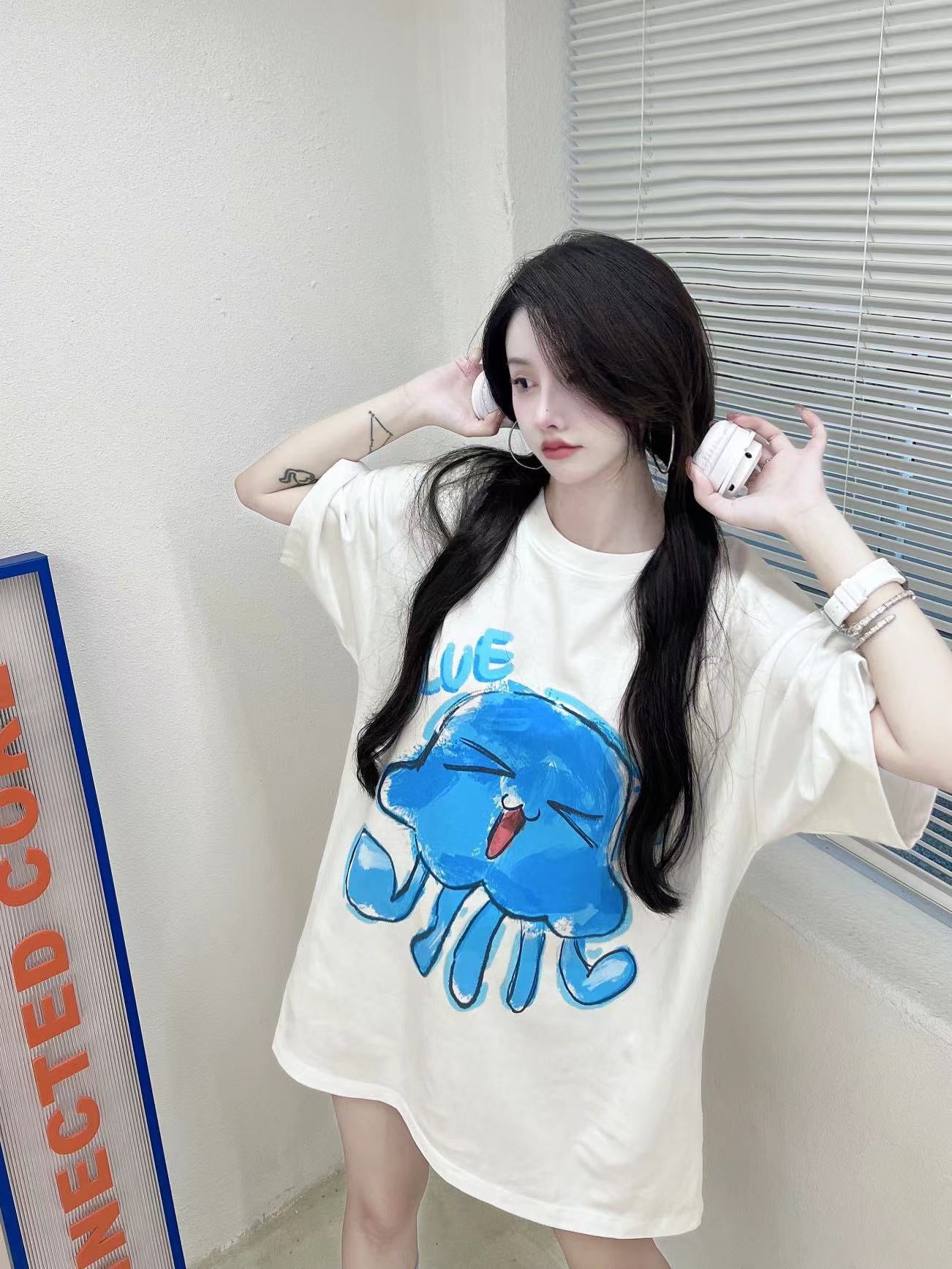 Sofitte Blue Jellyfish Cartoon Tee - Fixxshop