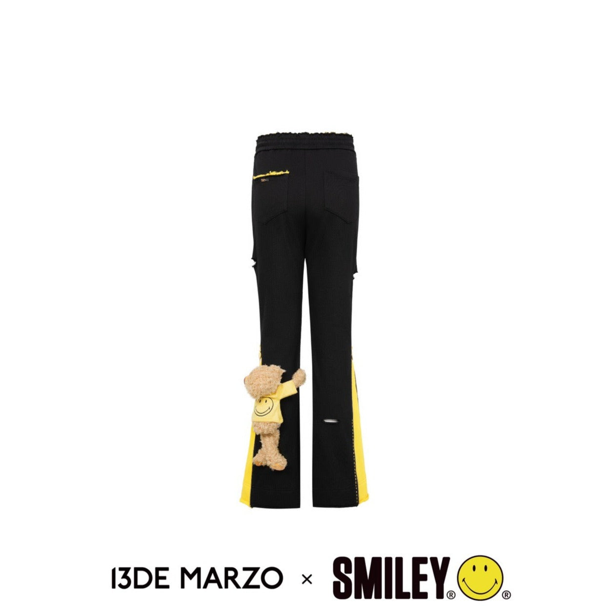 13De Marzo x Smiley Bear Bell Bottom Pants Black