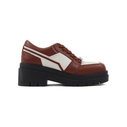 Calvin Luo Brown Square Toe Platform Sneakers