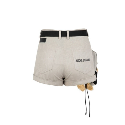 13DE MARZO Bear Bag Functional Shorts Light Gray