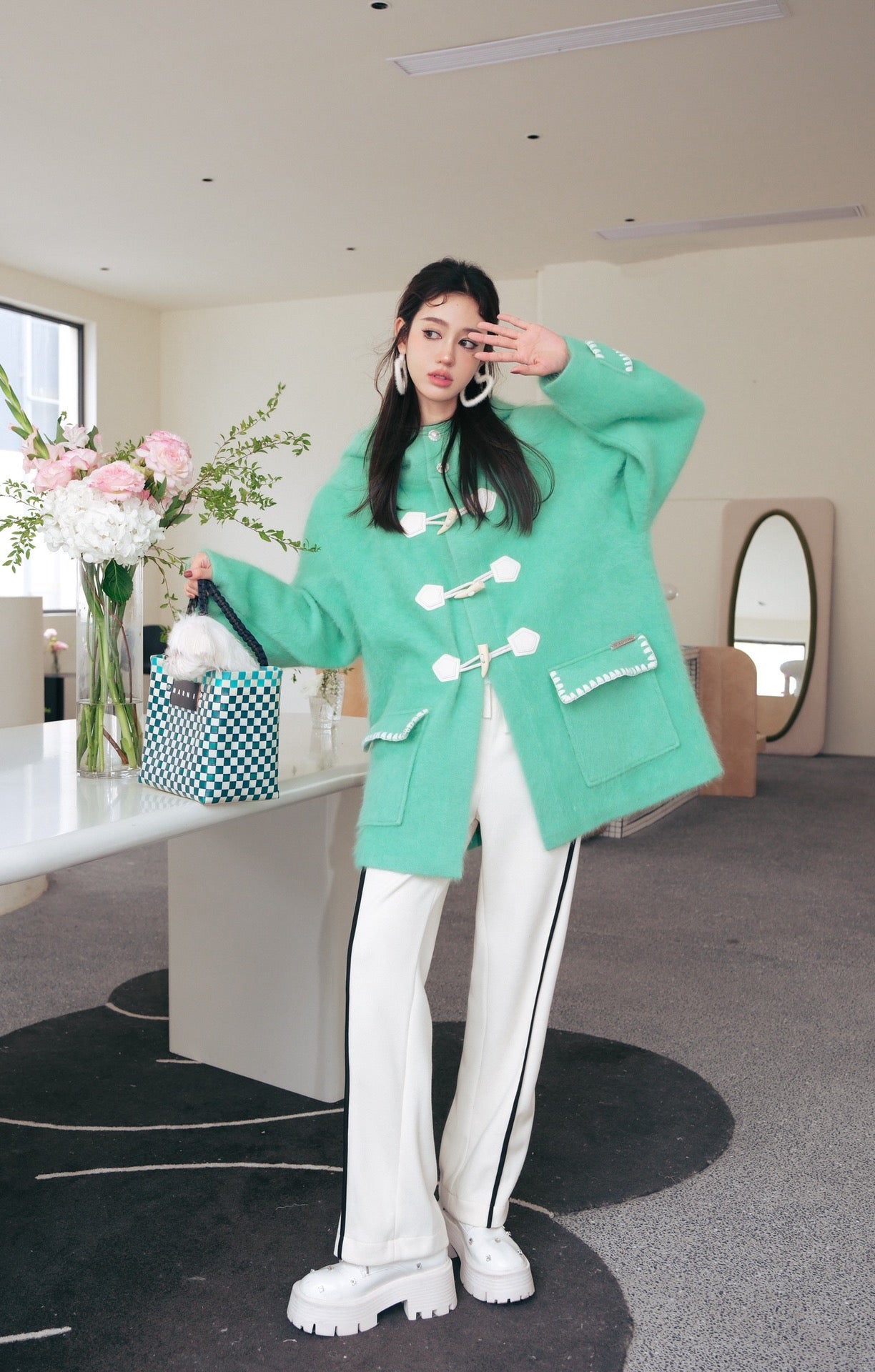 DIANA VEVINA Duffle Coat Green