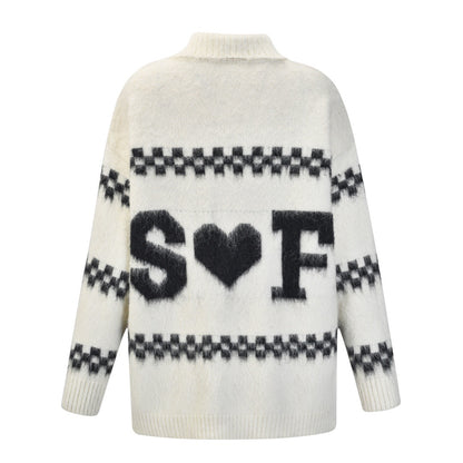 Sofitte Checkerboard Glamour Cardigan - Fixxshop