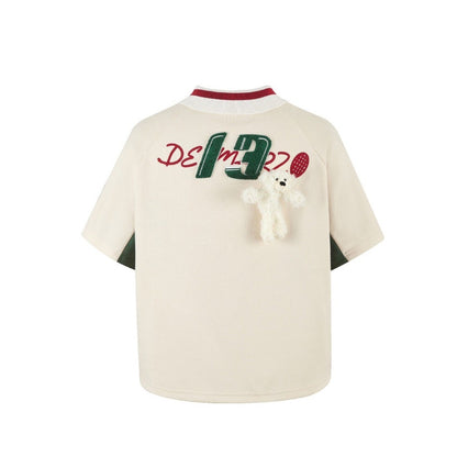 13DE MARZO Vintage Tennis Polo T-shirt Whisper White