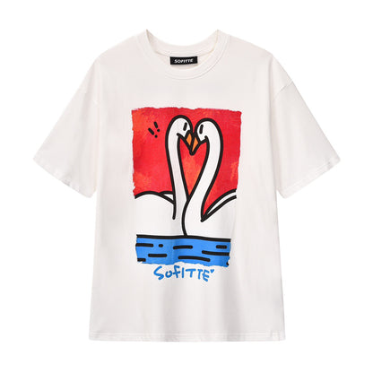 Sofitte "Need to Love" Swan Cartoon Tee - Fixxshop