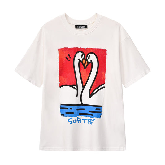 Sofitte "Need to Love" Swan Cartoon Tee - Fixxshop