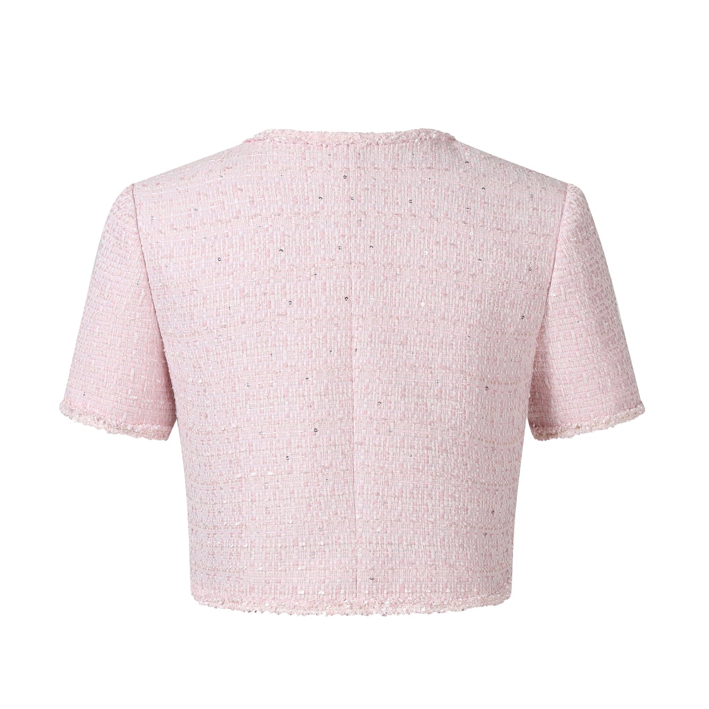 THREE QUARTERS Wool Sequins Short-sleeved Jacket and Skirt