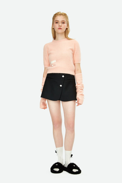 Herlian Two-Piece Rabbit Fur Woolen Top