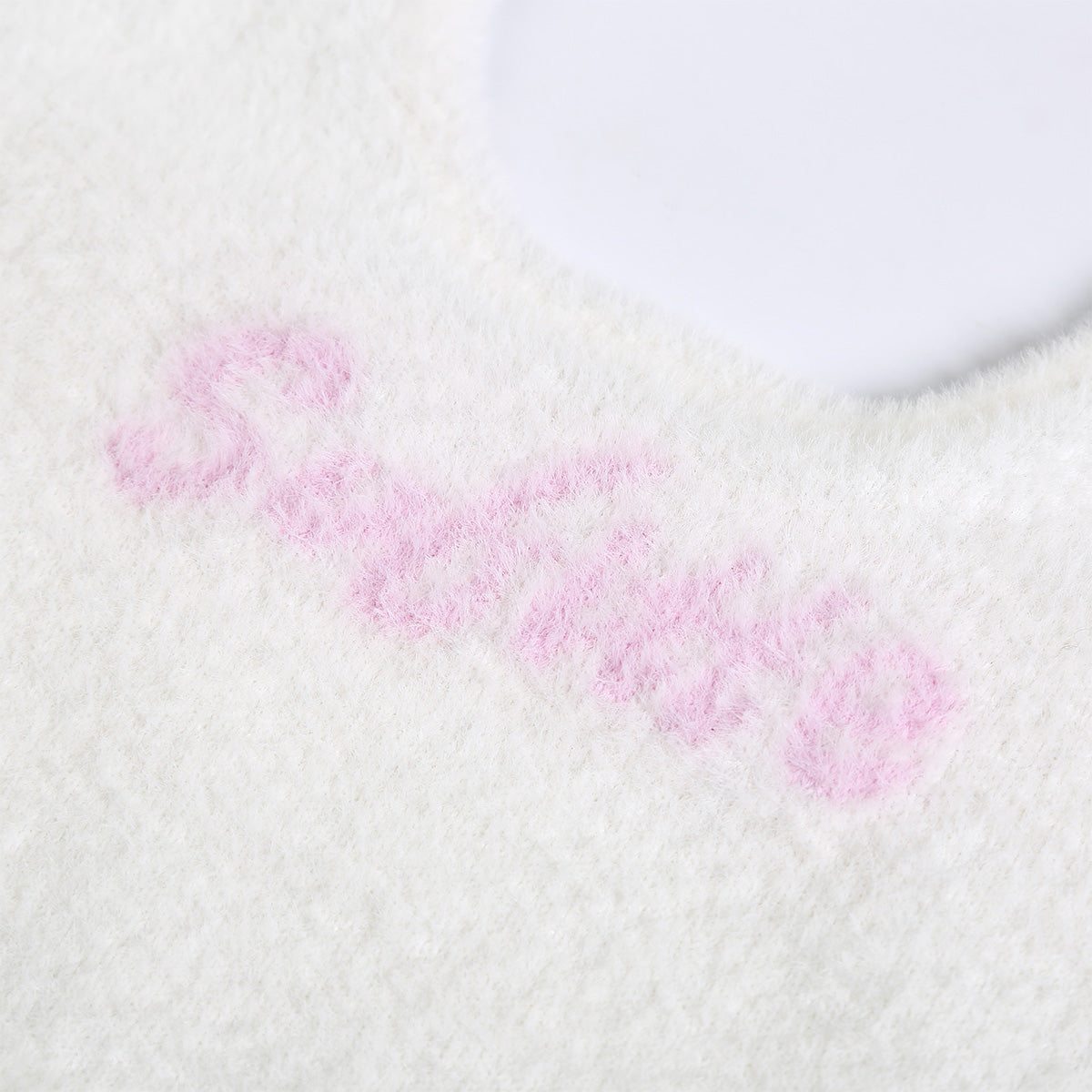 Sofitte Pink Logo Fluffy Crop Top Vest