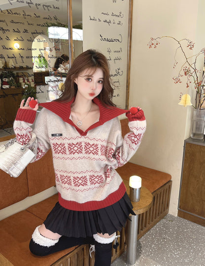 Aimme Sparrow Rose Logo Ball Sweater