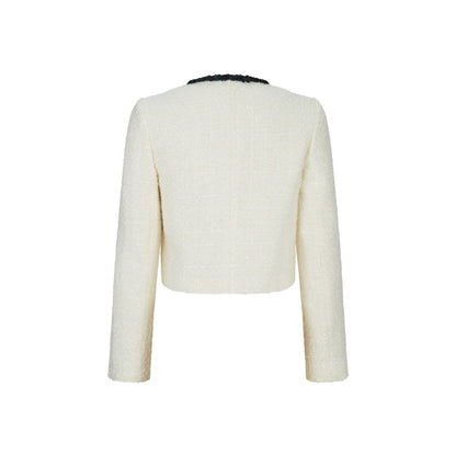 Herlian Wool Duffel Tweed Jacket White