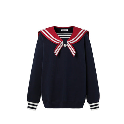 13DE MARZO Bear Sailor Sweater Estate Blue