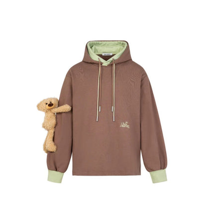 13DE MARZO Bunny Forearm Hoodie Tobacco Brown