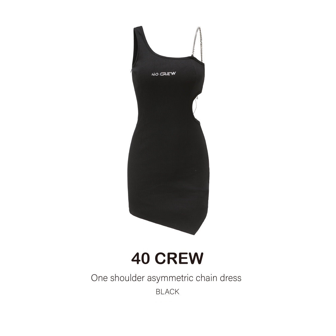40 CREW One Shoulder Asymmetric Chain Dress - Fixxshop