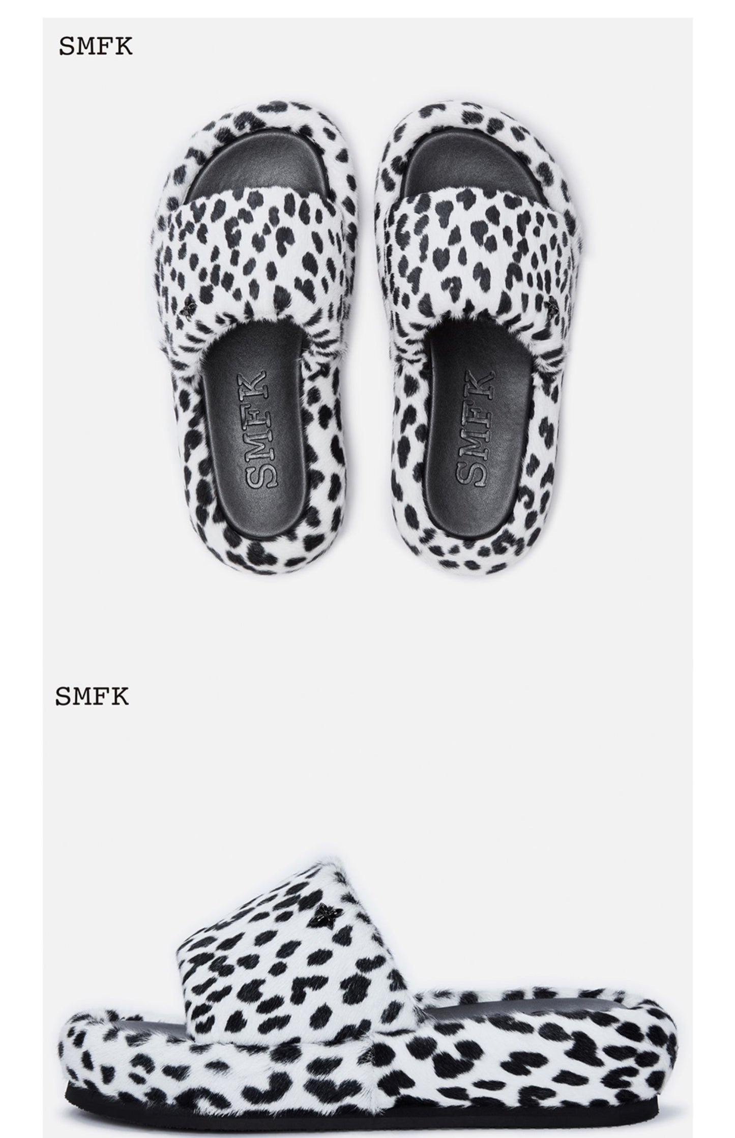 SMFK White Leopard Slippers - Fixxshop