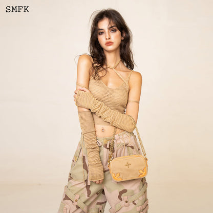 SMFK Compass Adventure Wheat Shoulder Bag With Chain