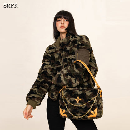 SMFK Compass Kitty Bag In Green Camouflage (Large)