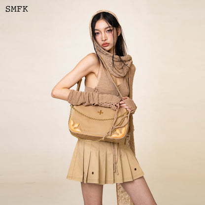 SMFK Compass Large Kitty Shoulder Bag In Wheat