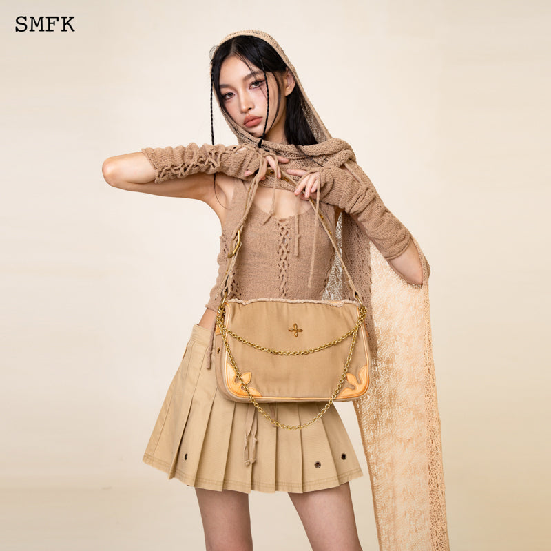 SMFK Compass Large Kitty Shoulder Bag In Wheat