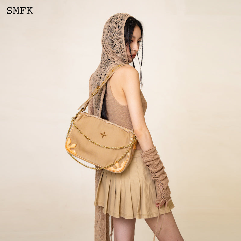 SMFK Compass Large Kitty Shoulder Bag In Wheat