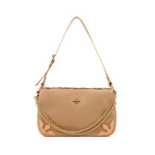 SMFK Compass Large Kitty Shoulder Bag In Wheat