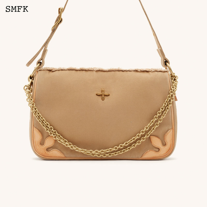 SMFK Compass Large Kitty Shoulder Bag In Wheat