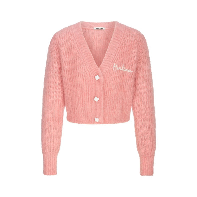 Herlian Mohair Pink Signature Cardigan - Fixxshop