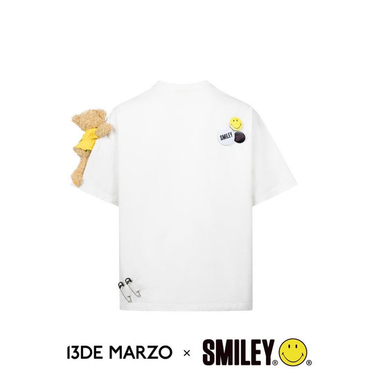 13De Marzo x Smiley Broken Pin Graffiti T-shirt White