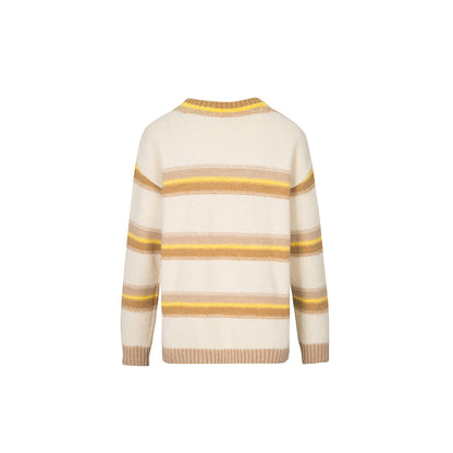 THREE QUARTERS Gradient Striped Sweater Yellow