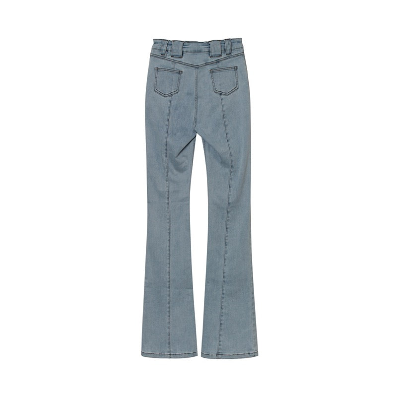 Calvin Luo Light Blue Denim Flared Jean - Fixxshop