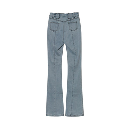 Calvin Luo Light Blue Denim Flared Jean - Fixxshop