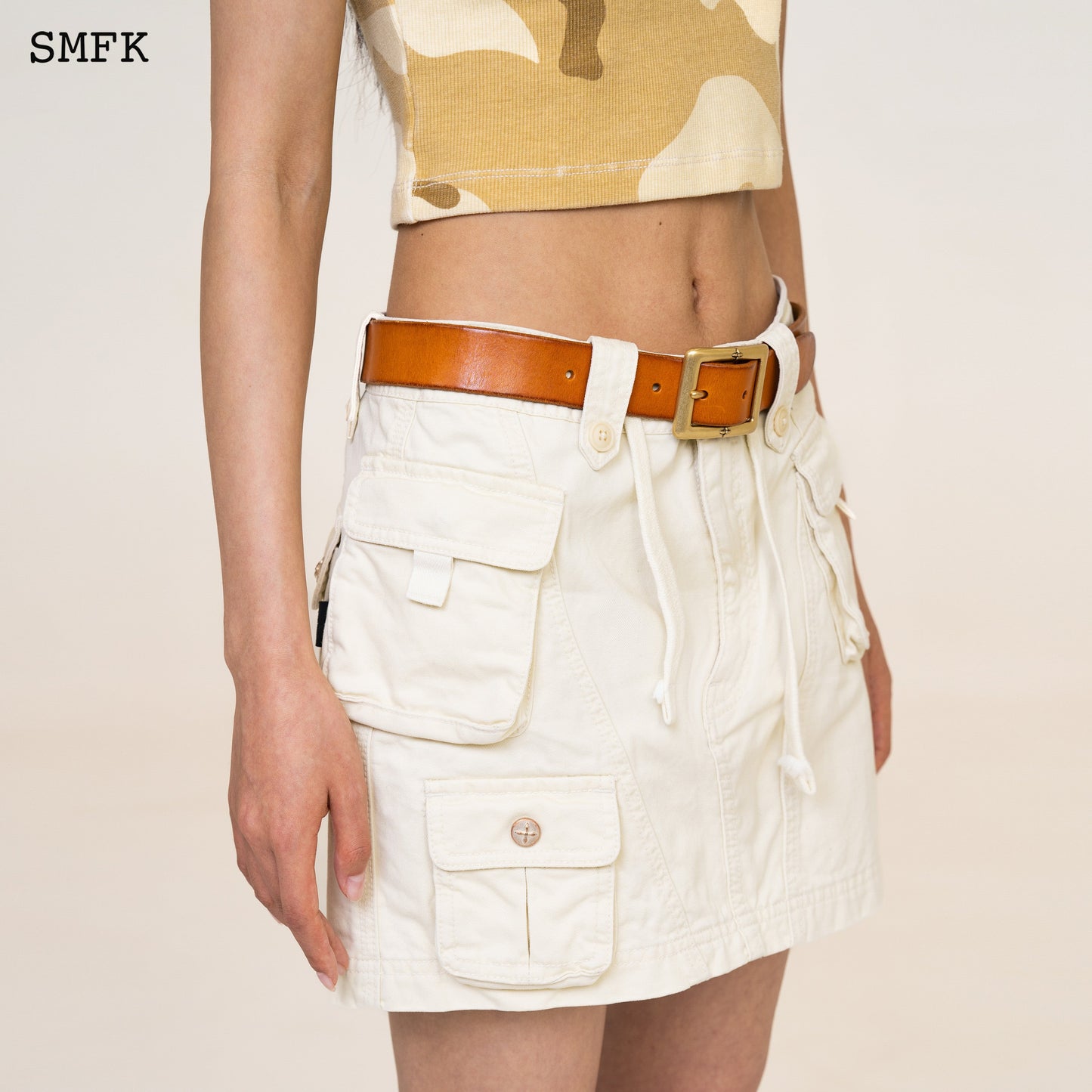 SMFK Sugar Brown Compass Classical Denim Belt