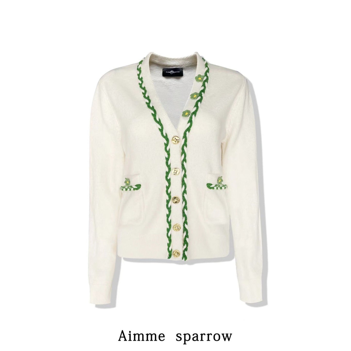 Aimme Sparrow Ivy Floret Lace Knit Cardigan
