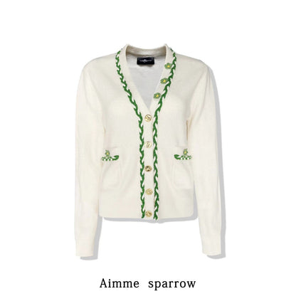 Aimme Sparrow Ivy Floret Lace Knit Cardigan